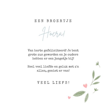 Felicitatiekaart geboorte broertje met walvissen en plantje 3