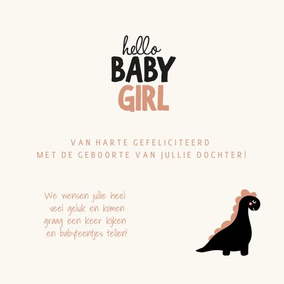 Felicitatiekaart geboorte dochter dino 3