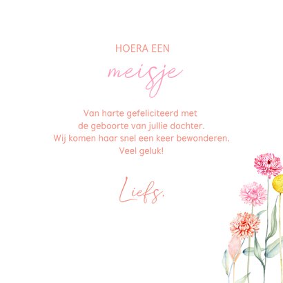 Felicitatiekaart geboorte droogbloemetjes 3