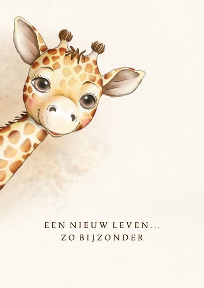 Felicitatiekaart geboorte giraf 2