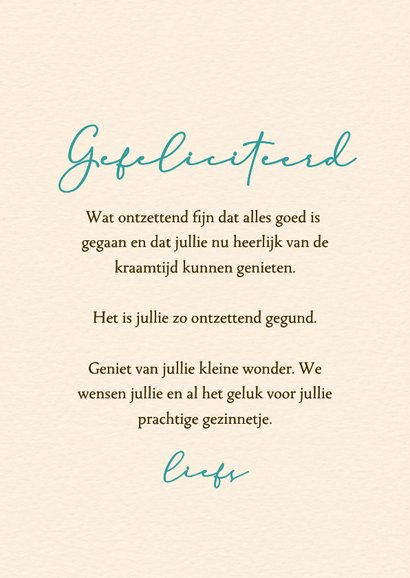 Felicitatiekaart geboorte jongen kuiken met vlieger 3