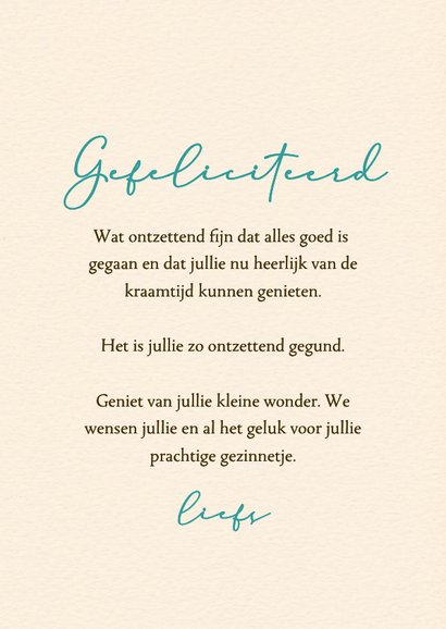 Felicitatiekaart geboorte jongen kuiken met vlieger 3