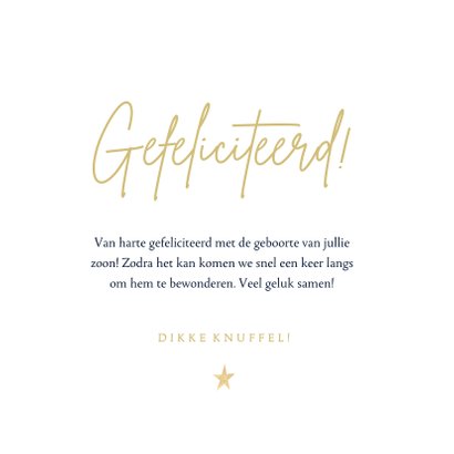 Felicitatiekaart geboorte jongen met maantje en sterren 3
