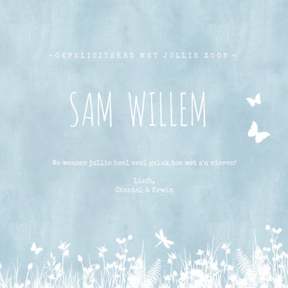 Felicitatiekaart geboorte jongen - silhouet op schommel 3
