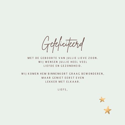 Felicitatiekaart geboorte jongenschattige luipaard 3