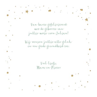 Felicitatiekaart geboorte jungle dieren met confetti 3
