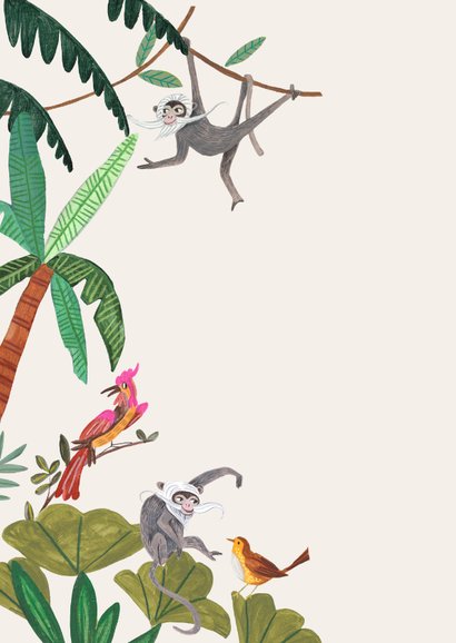 Felicitatiekaart geboorte jungle dieren welkom lief kleintje 2