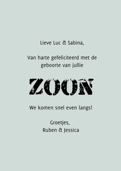Felicitatiekaart geboorte klavertjes 3