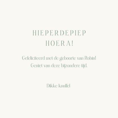 Felicitatiekaart geboorte konijn en eend tussen de bloemen 3