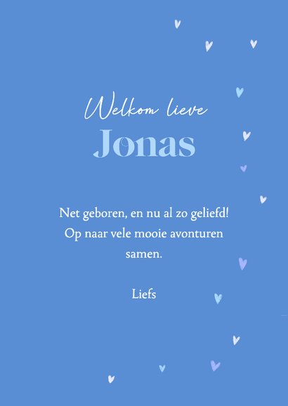 Felicitatiekaart geboorte konijn met hartjes en ballon 3