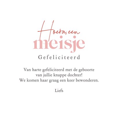 Felicitatiekaart geboorte lief zwaantje  3