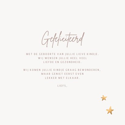 Felicitatiekaart geboorte lieve beer in mand met sterren 3