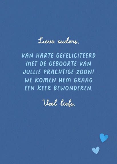 Felicitatiekaart geboorte lieve kitten jongen 3