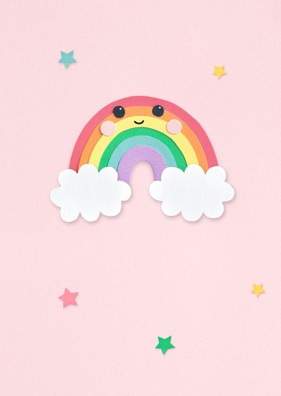 Felicitatiekaart geboorte lieve regenboog 2