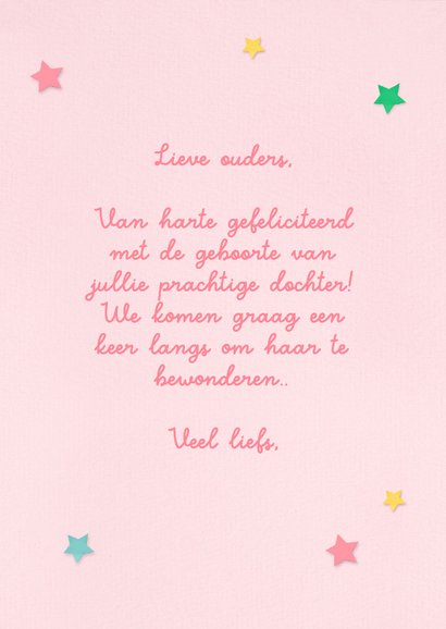 Felicitatiekaart geboorte lieve regenboog 3