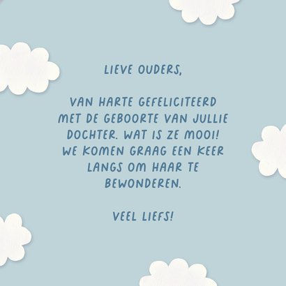 Felicitatiekaart geboorte luchtballon vol dieren roze 3