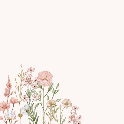 Felicitatiekaart geboorte meisje bloemen in pastel 2