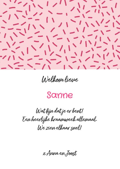 Felicitatiekaart geboorte meisje dessin roze 3