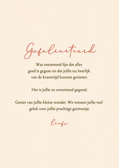 Felicitatiekaart geboorte meisje kuiken met hartjesballon 3