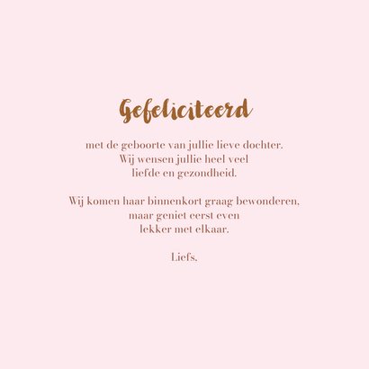 Felicitatiekaart geboorte meisje mama beer met baby beer 3