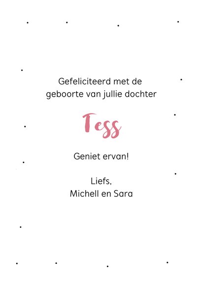Felicitatiekaart geboorte meisje met hippe flamingo 3