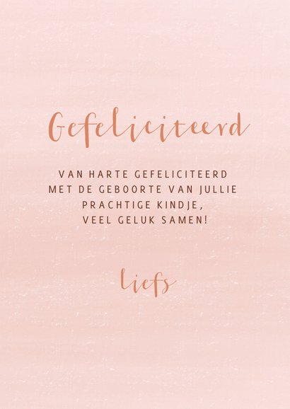 Felicitatiekaart geboorte meisje met staand hertje en bloem 3