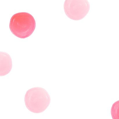 Felicitatiekaart geboorte meisje roze dots watercolor 2