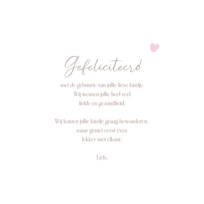 Felicitatiekaart geboorte meisje schattig jurkje roze groen 3