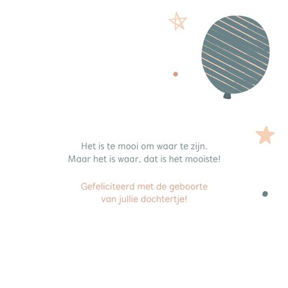 Felicitatiekaart geboorte met getekende ballonnen 3