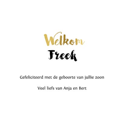 felicitatiekaart geboorte met gouden voetjes 3