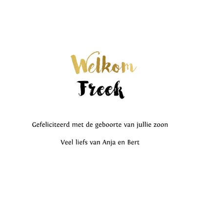 felicitatiekaart geboorte met gouden voetjes 3