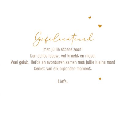 Felicitatiekaart geboorte met leeuwtje 3