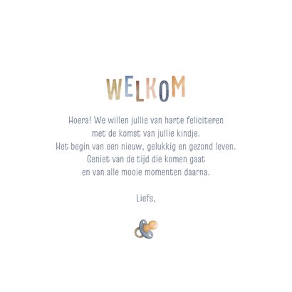 Felicitatiekaart geboorte met waterverf stippen 3