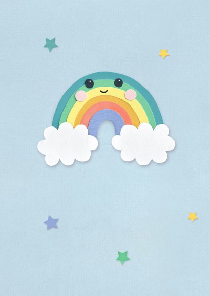 Felicitatiekaart geboorte regenboog jongen 2