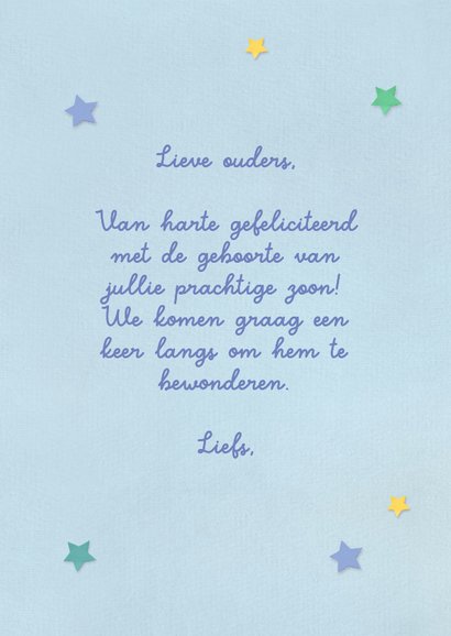 Felicitatiekaart geboorte regenboog jongen 3