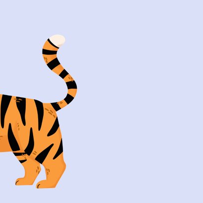 Felicitatiekaart geboorte tijger met wiegje en muis 2