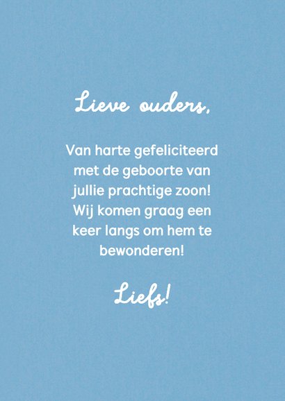Felicitatiekaart geboorte tijgertje 3