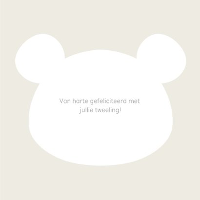 Felicitatiekaart geboorte tweeling dochter zoon 3