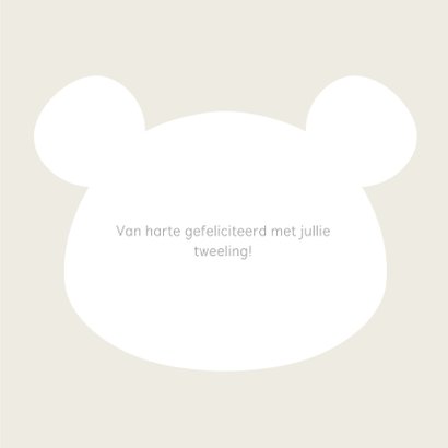Felicitatiekaart geboorte tweeling meisjes 3