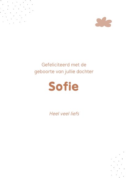 Felicitatiekaart geboorte van een meisje met een giraffe 3