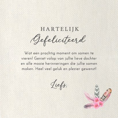 Felicitatiekaart geboorte veertjes 3