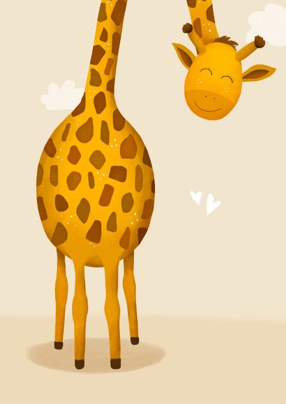 Felicitatiekaart geboorte voor jongen of meisje met giraf 2