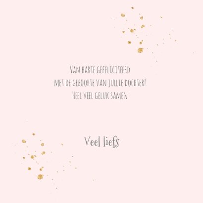 Felicitatiekaart geboorte - Vosje in roze 3