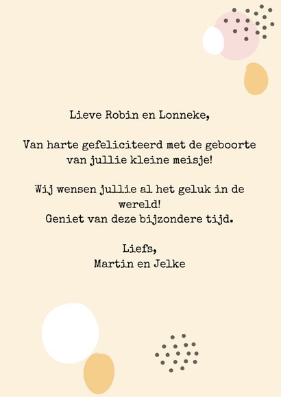 Felicitatiekaart geboorte | Welkom kleine meid 3