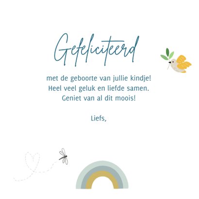 Felicitatiekaart geboorte wiegje oker 3