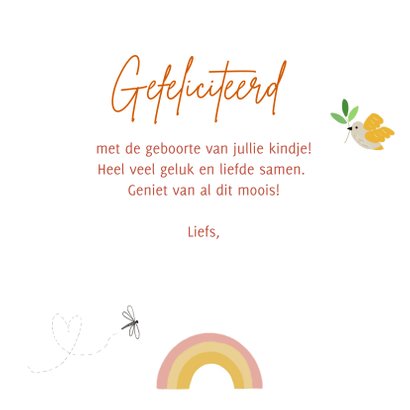 Felicitatiekaart geboorte wiegje roze 3