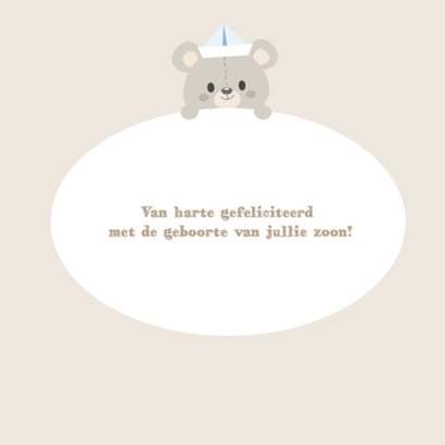 Felicitatiekaart geboorte zoon beer 3