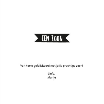 Felicitatiekaart geboorte zoon tipi 3