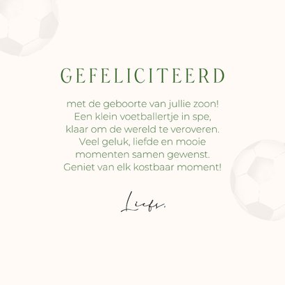 Felicitatiekaart geboorte zoon voetbal 3