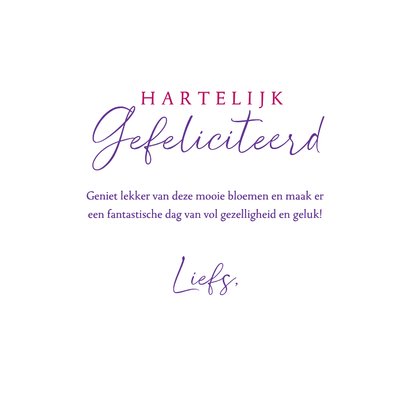 Felicitatiekaart gekleurde bloemen 3